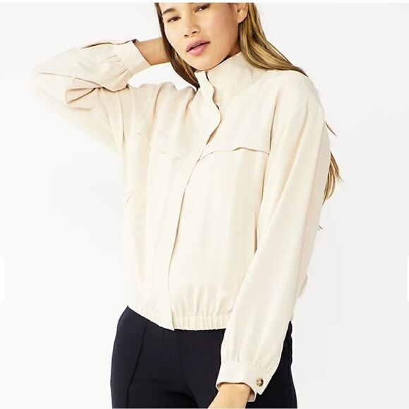 Nine West Draped Bomber Jacket
Beige Size XL - Picture 1 of 9